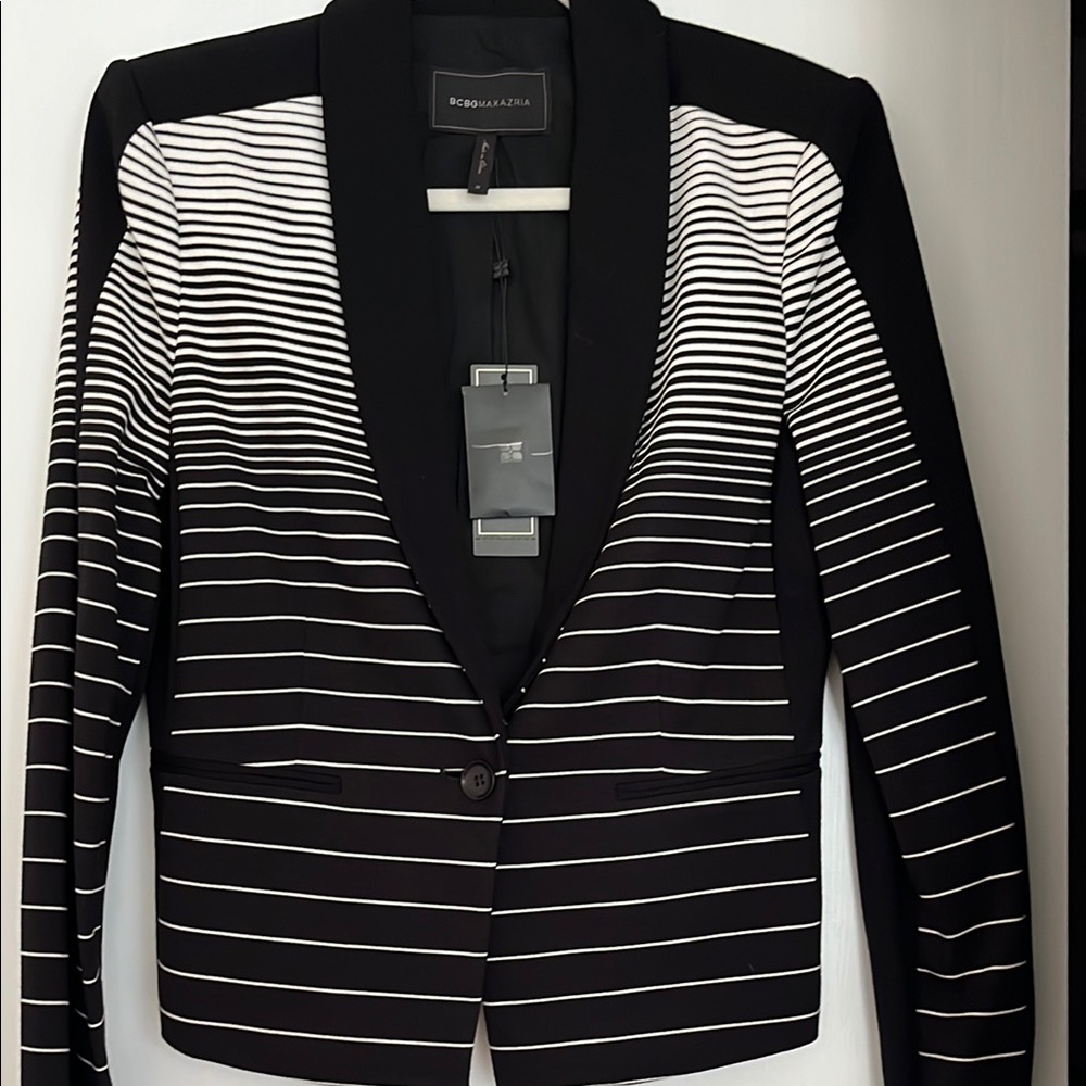 BCBGMaxAzria Monochrome Striped Blazer